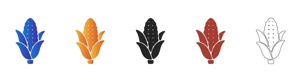 Corn on the cob vegetable icon for harvest festival Ilustración de archivo