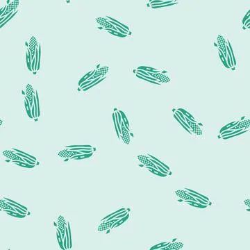 Corn cob yellow plant glyph seamless pattern Stock Illustration