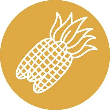 Corn cobs icon harvest crop agriculture symbol graphic Stock Illustration