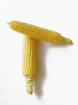 Corn cobs isolated on white background Stock Photos