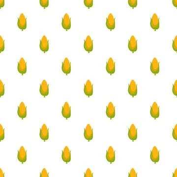 Corn cobs repeating pattern design on white background Stock Illustration