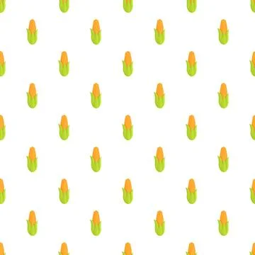 Corn cobs repeating seamless pattern on white background Illustrazione stock