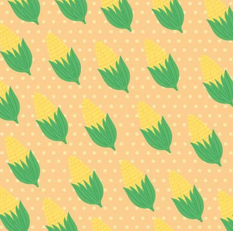 Corn cobs vegetables pattern Stock Illustration