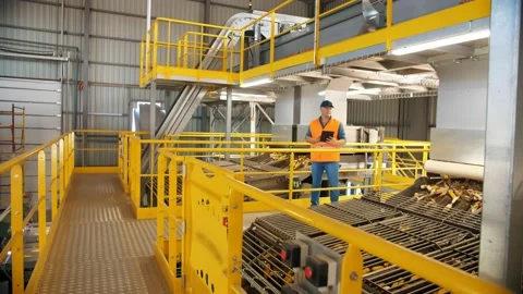 Corn. Corn processing factory. an enterprise for production, procurement and Stock Footage 161411982