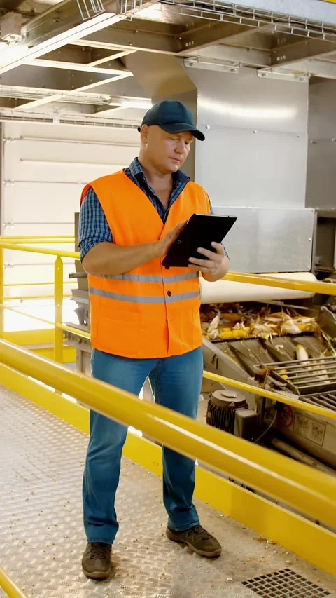 Corn. Corn processing factory. an enterprise for production, procurement and Stock Footage 306646380