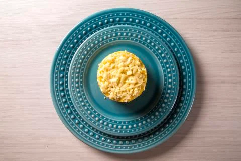 Corn Couscous. Cuscuz into a dish Stock Photos