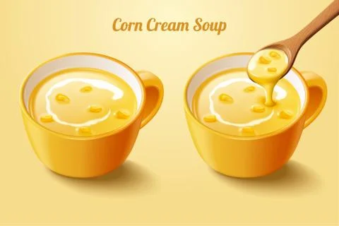 Corn cream soup elements 스톡 일러스트