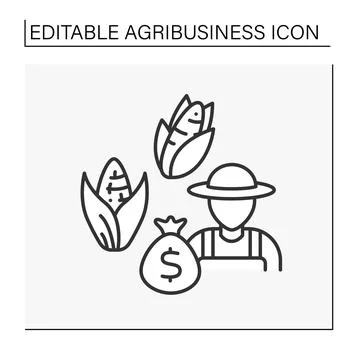 Corn cultivation line icon Stock Illustration