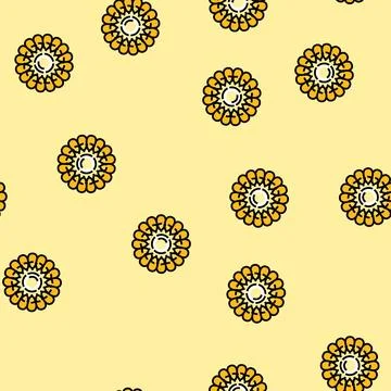 Corn cut cob yellow vector seamless pattern Stock Illustration