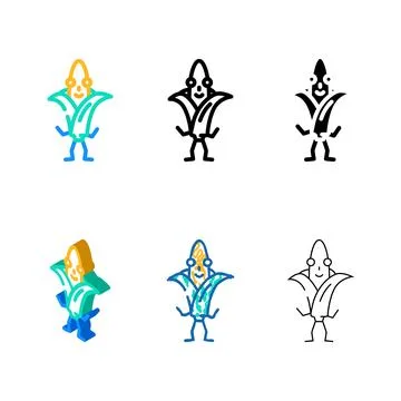 Corn designs character color icon vector Stock Illustration