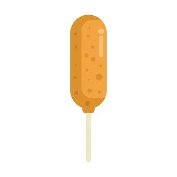 Corn dog being dipped in batter on a stick Stock Illustration