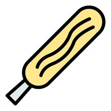 Corn dog dessert icon vector flat 스톡 일러스트