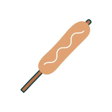Corn dog flat style icon vector design Stock Illustration