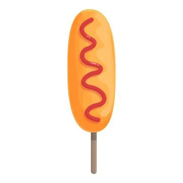 Corn dog icon cartoon vector. Hot food Illustrazione stock
