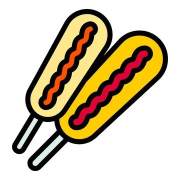 Corn dog icon vector flat Illustrazione stock
