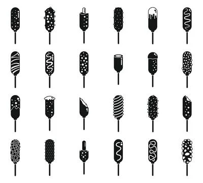 Corn dog icons set simple vector. Fast food Illustrazione stock