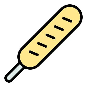 Corn dog meal icon vector flat Illustrazione stock