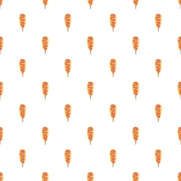Corn dog pattern creating a repeating food background Illustrazione stock