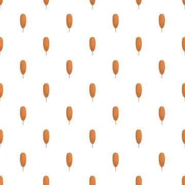 Corn dog pattern creating a repeating food background Stock Illustration