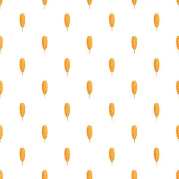 Corn dog pattern repeated fast food snack Stock Illustration