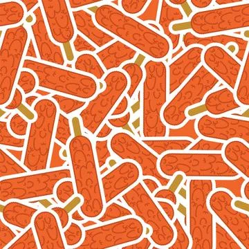 Corn dog pattern seamless. Korean street fast food background Ilustración de archivo