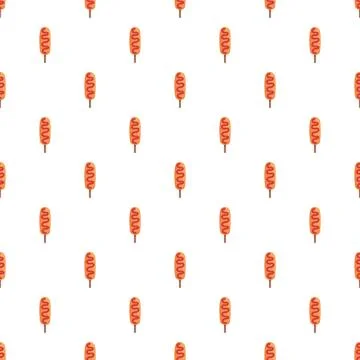 Corn dog pattern on white background Stock Illustration