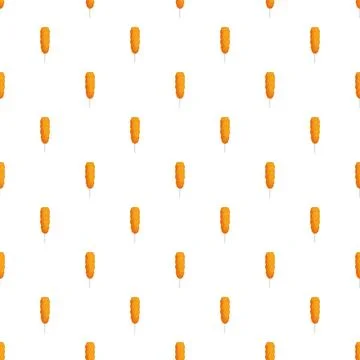Corn dog seamless pattern for fast food theme Stock Illustration