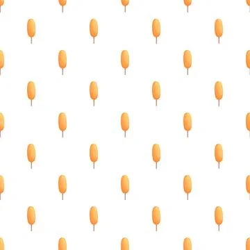 Corn dog seamless pattern for fast food background Stock Illustration