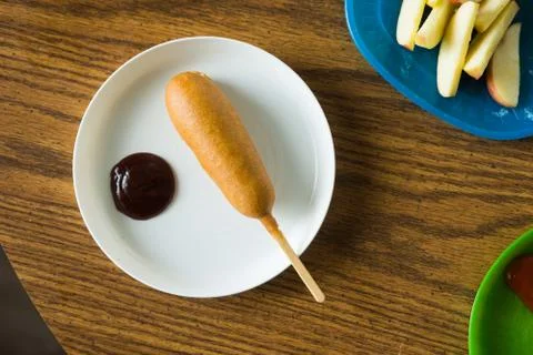 Corn dog simple lunch Stock Photos