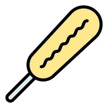 Corn dog stick icon vector flat Stock Illustration