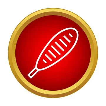 Corn dog on a stick line icon Stock Illustration