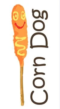 Corn Dog sticker Stock Illustration