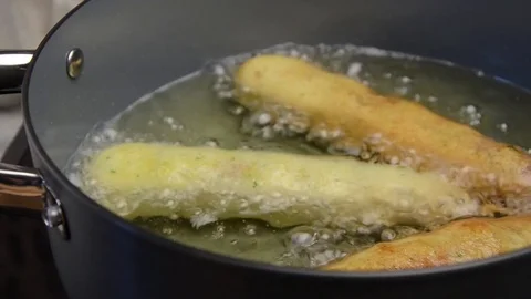 Corn dogs frying and prepare, serving Stock Footage 74395146