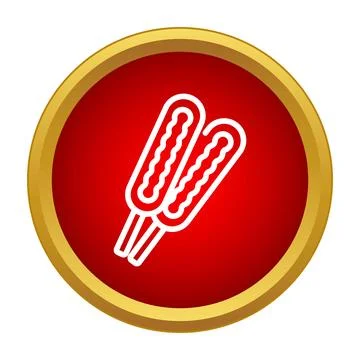 Corn dogs icon representing classic carnival fair food Stock Illustration