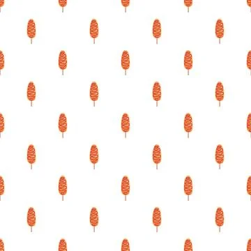 Corn dogs with ketchup seamless pattern background 스톡 일러스트