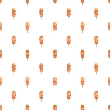 Corn dogs with ketchup seamless repeating pattern Stock Illustration