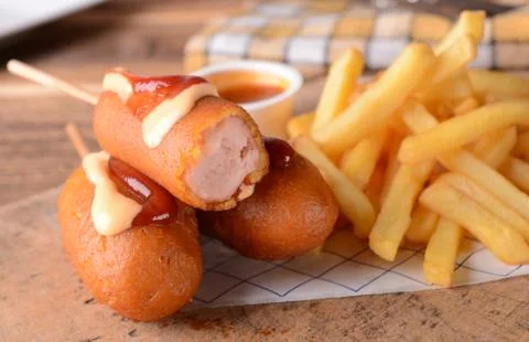 Corn dogs Stock Photos