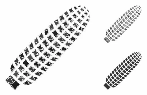 Corn ear Mosaic Icon of Tuberous Pieces Stock Illustration