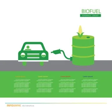 Corn ethanol biofuel vector icon. Alternative environmental friendly fuel. Stock Illustration