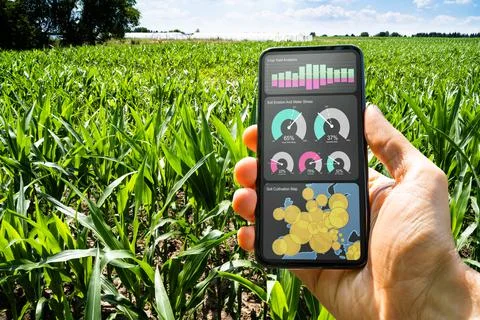 Corn Farm Smart Agriculture Technology Stock Photos