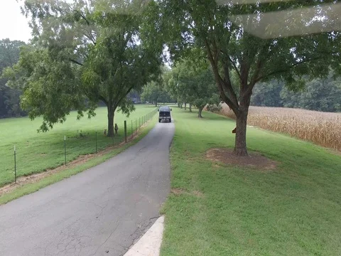 Corn Field Drone SUV Stock Footage 72717024