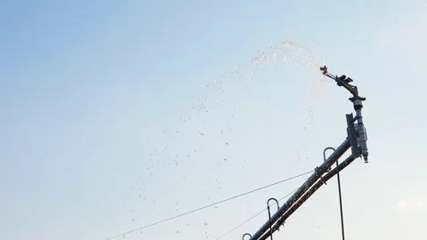 Corn field with Irrigation system Stock Footage 77185822