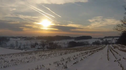 Corn Field with Snow on Ground Time Lapse Stock-Footage 33604236