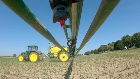 Corn field spraying herbicydes. Stock Footage