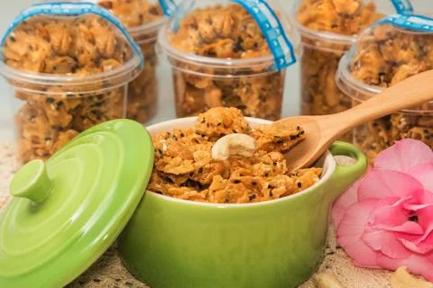 Corn Flake Caramel cereal Stock Photos