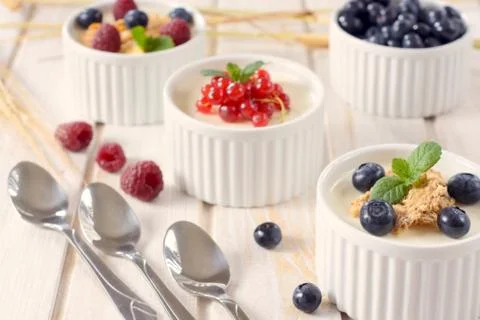 Corn flakes and fruit Stock Photos