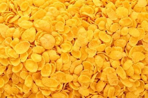 Corn flakes background texture. Top view cornflake cereal box for morning Stock Photos