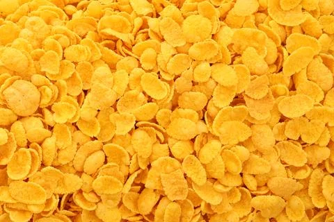 Corn flakes background texture. Top view cornflake cereal box for morning Stock Photos