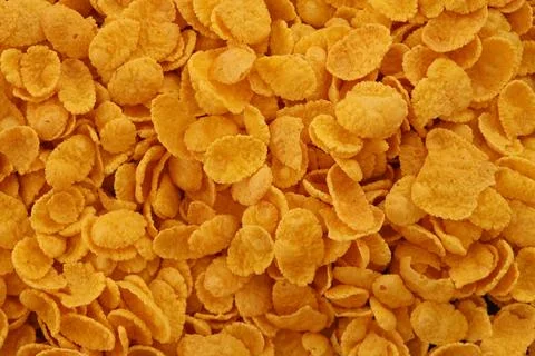 Corn flakes background. Top view cornflake cereal box for morning breakfast Stock Photos
