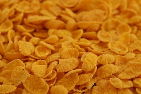 Corn flakes background. Top view cornflake cereal box for morning breakfast Stock Photos